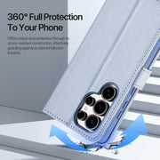 For Samsung Galaxy S25 Ultra 5G DUX DUCIS Lawa Series 2 in 1 Wallet Zipper Detachable MagSafe Phone Case with Lanyard(Light Blue)