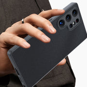For Samsung Galaxy S25 Ultra 5G Ultra-thin Plain Skin Leather Phone Case(Black)
