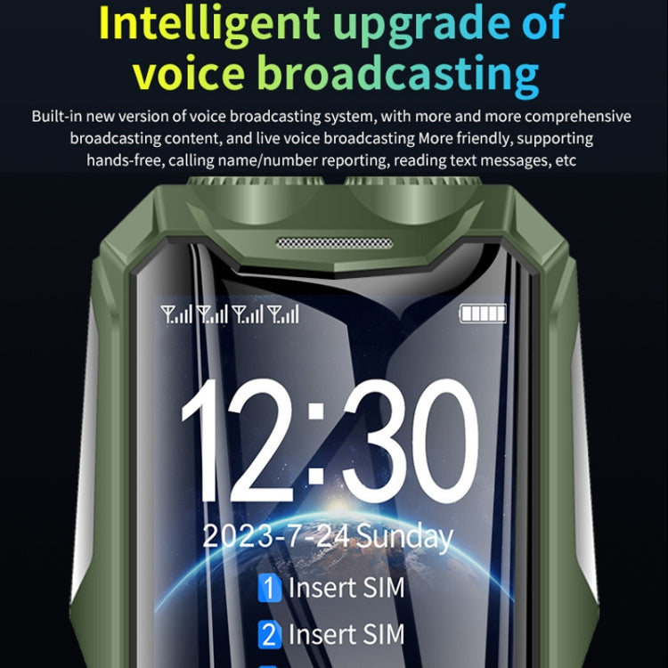 Q9-1 4G Elder Keypad Rugged Phone, 3.5 inch, 4500mAh, 21 Keys, SOS, FM, Network: 4G, Dual SIM(Green)