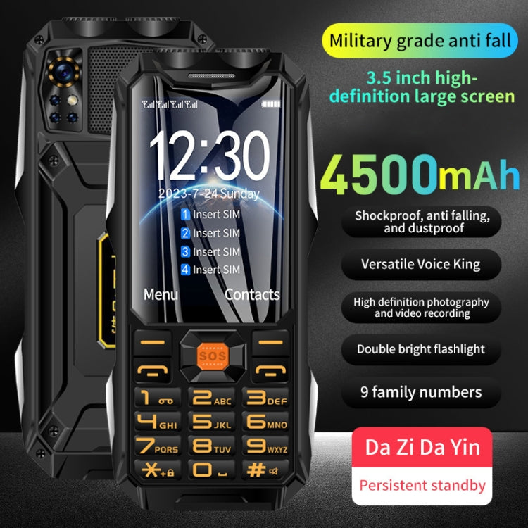 Q9-1 4G Elder Keypad Rugged Phone, 3.5 inch, 4500mAh, 21 Keys, SOS, FM, Network: 4G, Dual SIM(Green)