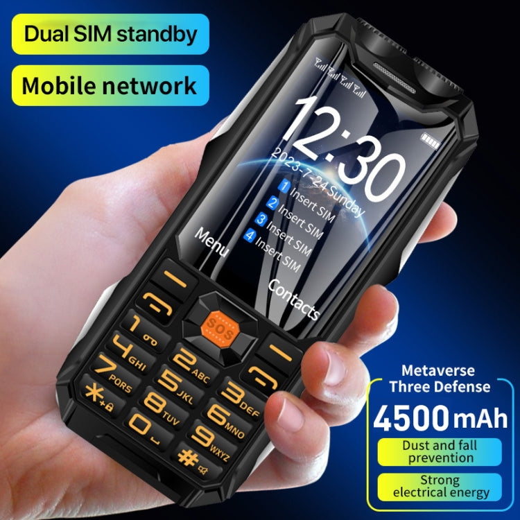 Q9-1 4G Elder Keypad Rugged Phone, 3.5 inch, 4500mAh, 21 Keys, SOS, FM, Network: 4G, Dual SIM(Black)