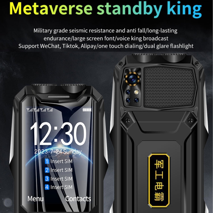 Q9-1 4G Elder Keypad Rugged Phone, 3.5 inch, 4500mAh, 21 Keys, SOS, FM, Network: 4G, Dual SIM(Green)