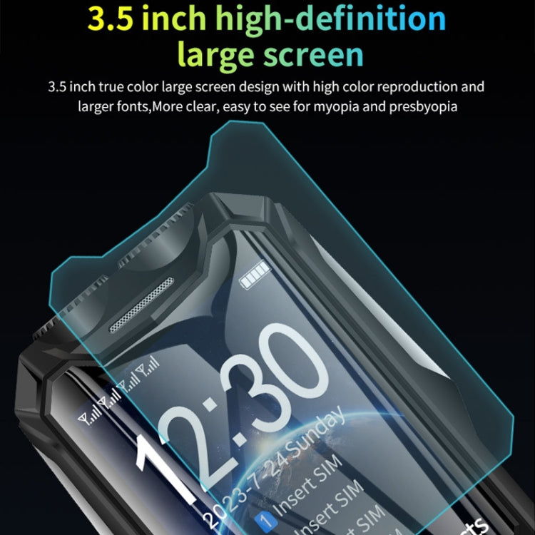 Q9-1 4G Elder Keypad Rugged Phone, 3.5 inch, 4500mAh, 21 Keys, SOS, FM, Network: 4G, Dual SIM(Black)
