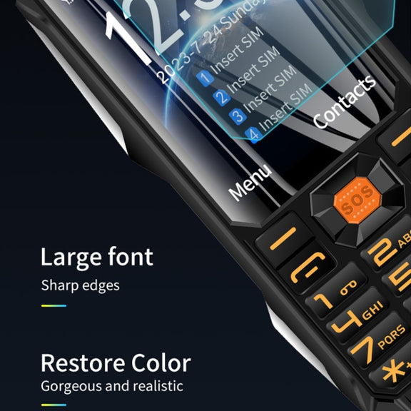 Q9-1 4G Elder Keypad Rugged Phone, 3.5 inch, 4500mAh, 21 Keys, SOS, FM, Network: 4G, Dual SIM(Black)