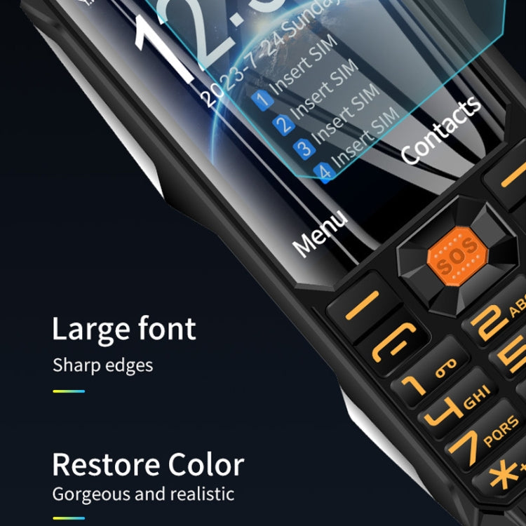 Q9-1 4G Elder Keypad Rugged Phone, 3.5 inch, 4500mAh, 21 Keys, SOS, FM, Network: 4G, Dual SIM(Black)