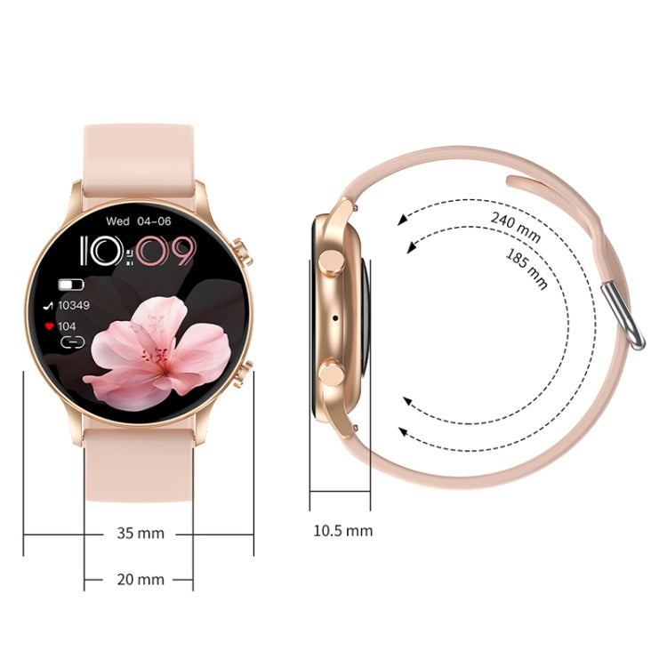 CY19 1.32 inch AMOLED Screen Silicone Strap Smart Watch, Blood Oxygen/Blood Pressure/Heart Rate(Pink)