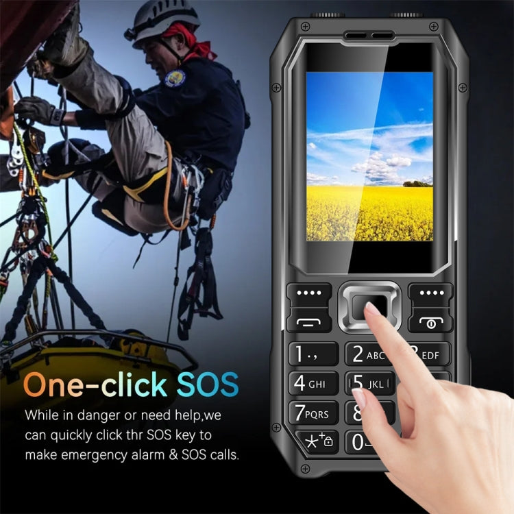 Q6000 Elder Keypad Phone, 2.4 inch, 6800mAh, Dual Flashlights, 21 Keys, SOS, FM, Dual SIM, GSM, Plug:US Plug(Black)