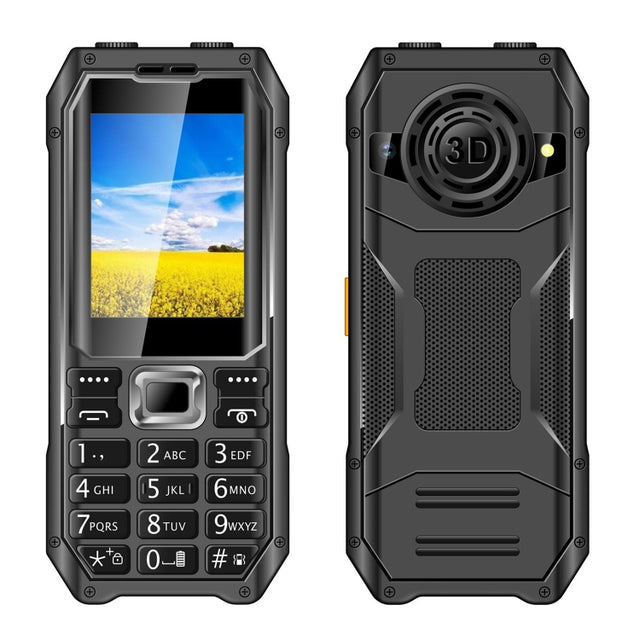 Q6000 Elder Keypad Phone, 2.4 inch, 6800mAh, Dual Flashlights, 21 Keys, SOS, FM, Dual SIM, GSM, Plug:US Plug(Black)