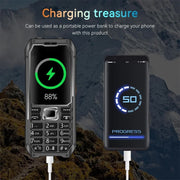 Q6000 Elder Keypad Phone, 2.4 inch, 6800mAh, Dual Flashlights, 21 Keys, SOS, FM, Dual SIM, GSM, Plug:US Plug(Black)