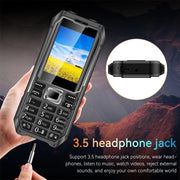 Q6000 Elder Keypad Phone, 2.4 inch, 6800mAh, Dual Flashlights, 21 Keys, SOS, FM, Dual SIM, GSM, Plug:US Plug(Black)