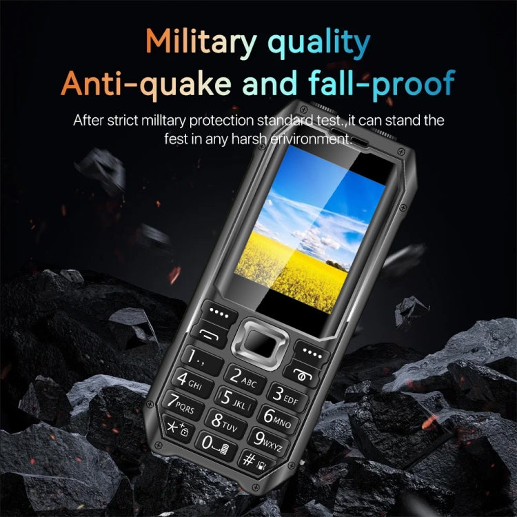 Q6000 Elder Keypad Phone, 2.4 inch, 6800mAh, Dual Flashlights, 21 Keys, SOS, FM, Dual SIM, GSM, Plug:US Plug(Black)
