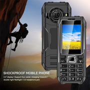 Q6000 Elder Keypad Phone, 2.4 inch, 6800mAh, Dual Flashlights, 21 Keys, SOS, FM, Dual SIM, GSM, Plug:UK Plug(Black)
