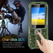 Q6000 Elder Keypad Phone, 2.4 inch, 6800mAh, Dual Flashlights, 21 Keys, SOS, FM, Dual SIM, GSM, Plug:UK Plug(Green)