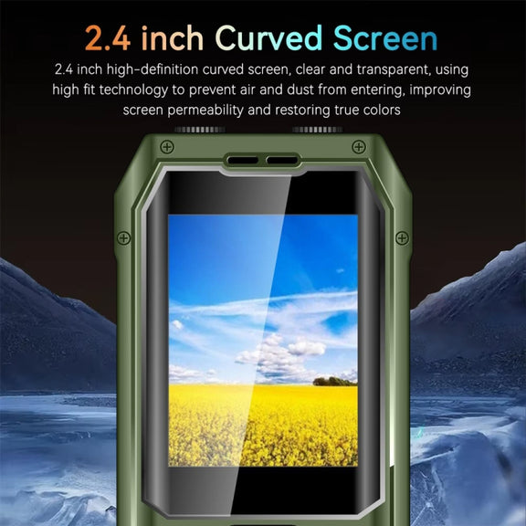 Q6000 Elder Keypad Phone, 2.4 inch, 6800mAh, Dual Flashlights, 21 Keys, SOS, FM, Dual SIM, GSM, Plug:UK Plug(Green)