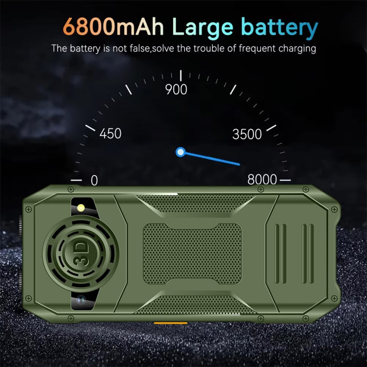 Q6000 Elder Keypad Phone, 2.4 inch, 6800mAh, Dual Flashlights, 21 Keys, SOS, FM, Dual SIM, GSM, Plug:UK Plug(Green)