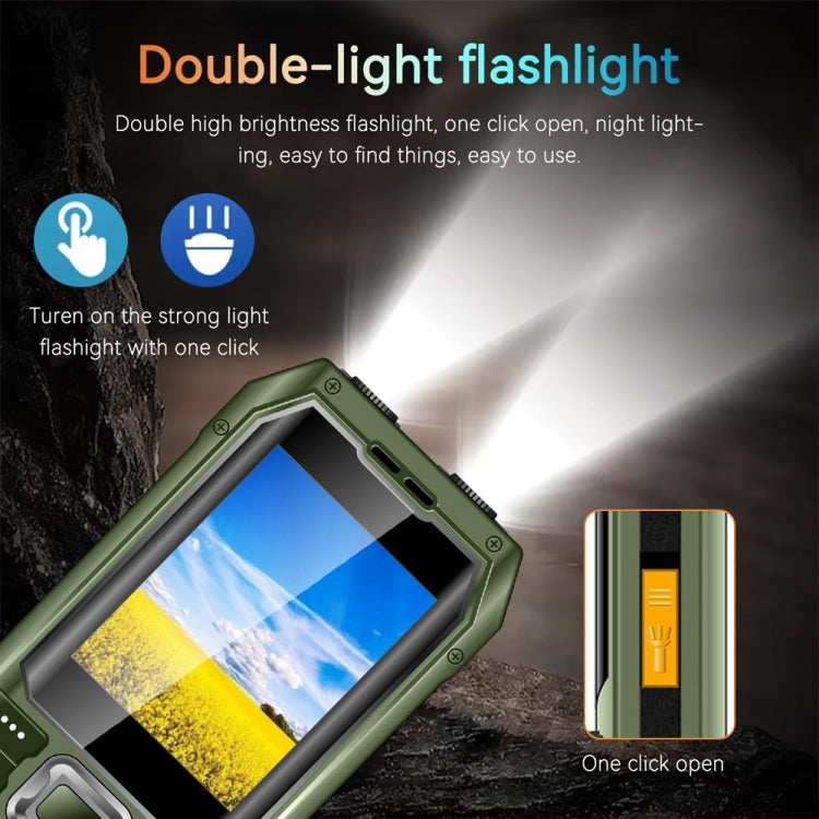 Q6000 Elder Keypad Phone, 2.4 inch, 6800mAh, Dual Flashlights, 21 Keys, SOS, FM, Dual SIM, GSM, Plug:UK Plug(Green)