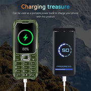 Q6000 Elder Keypad Phone, 2.4 inch, 6800mAh, Dual Flashlights, 21 Keys, SOS, FM, Dual SIM, GSM, Plug:UK Plug(Green)