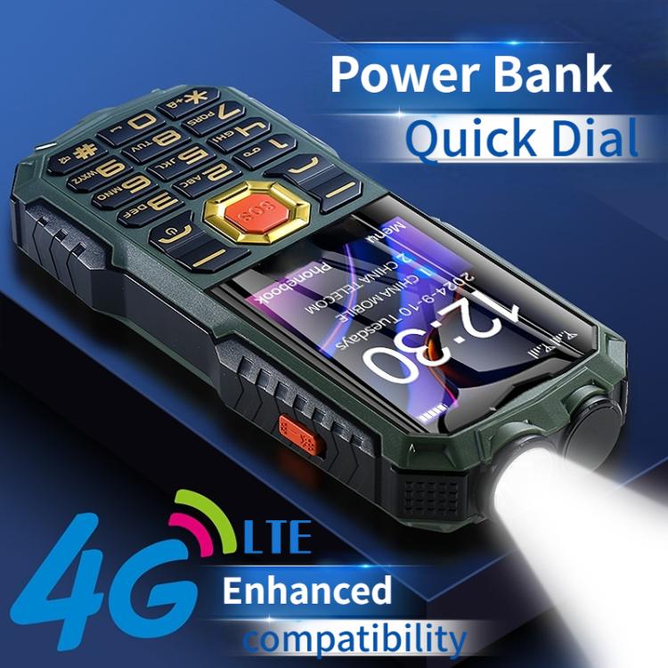 Q7+ 4G Elder Keypad Rugged Phone, 1.77 inch, 16800mAh, 21 Keys,  SOS, FM, Network: 4G, Dual SIM(Black)