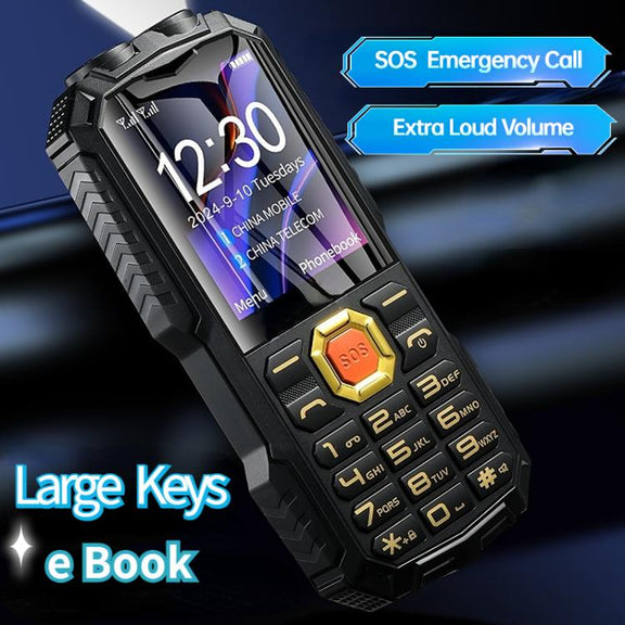 Q7+ 4G Elder Keypad Rugged Phone, 1.77 inch, 16800mAh, 21 Keys,  SOS, FM, Network: 4G, Dual SIM(Black)
