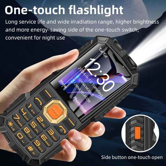 Q7+ 4G Elder Keypad Rugged Phone, 1.77 inch, 16800mAh, 21 Keys,  SOS, FM, Network: 4G, Dual SIM(Black)