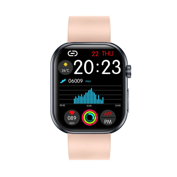 ET587 1.95 inch AMOLED Screen Smart Watch, ECG Electrocardiogram/Blood Sugar Monitoring(Pink)