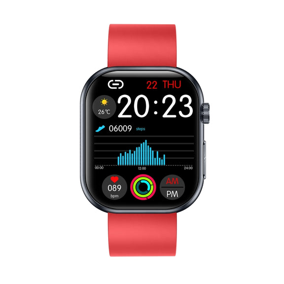 ET587 1.95 inch AMOLED Screen Smart Watch, ECG Electrocardiogram/Blood Sugar Monitoring(Red)