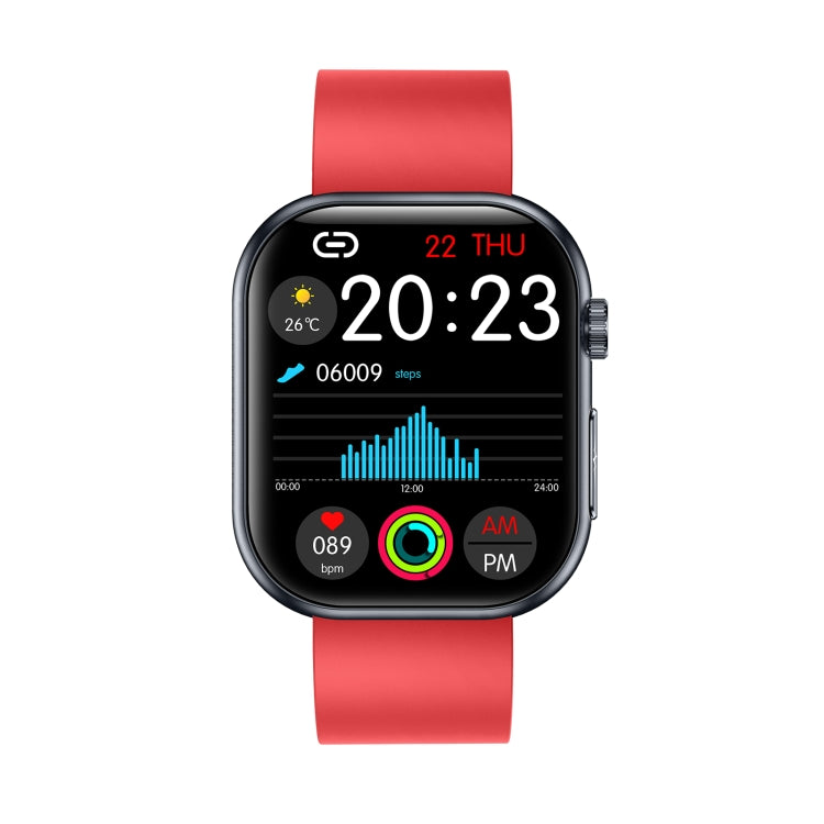 ET587 1.95 inch AMOLED Screen Smart Watch, ECG Electrocardiogram/Blood Sugar Monitoring(Red)
