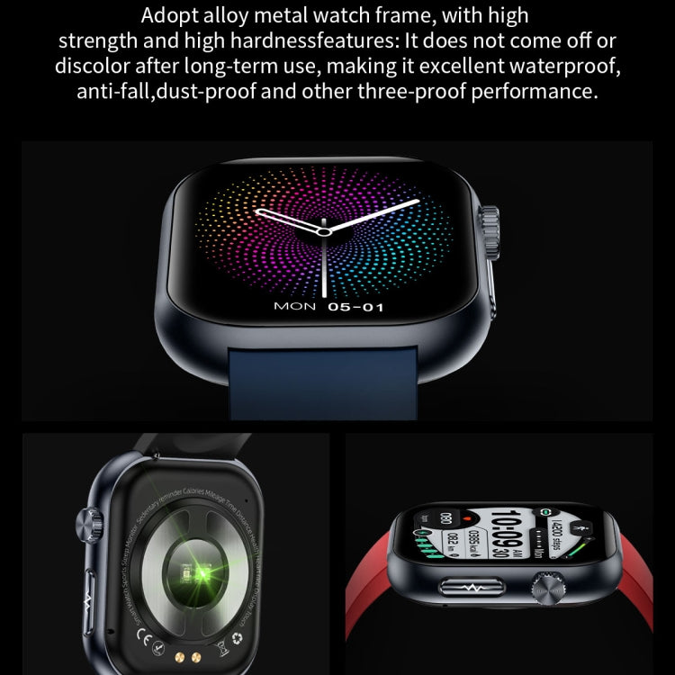 ET587 1.95 inch AMOLED Screen Smart Watch, ECG Electrocardiogram/Blood Sugar Monitoring(Black) - Smart Watches by PMC TechLife | Online Shopping South Africa | PMC TechLife | Buy Now Pay Later Mobicred