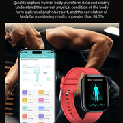 ET587 1.95 inch AMOLED Screen Smart Watch, ECG Electrocardiogram/Blood Sugar Monitoring(Yellow)