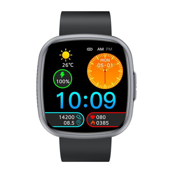 ET593 1.75 inch IPS Square Screen Smart Watch, ECG Electrocardiogram / Blood Sugar Monitoring(Black)