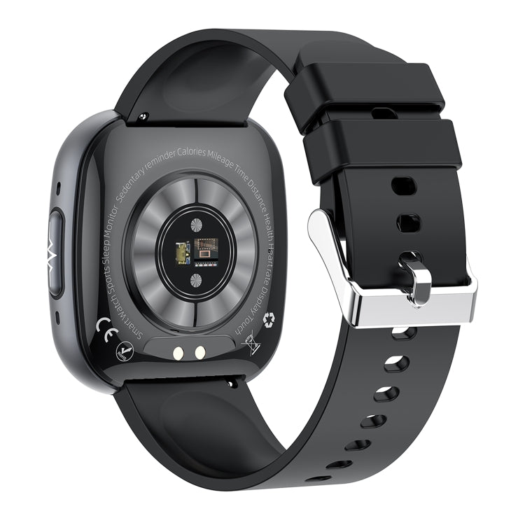 ET593 1.75 inch IPS Square Screen Smart Watch, ECG Electrocardiogram / Blood Sugar Monitoring(Black)