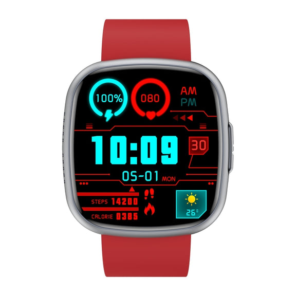 ET593 1.75 inch IPS Square Screen Smart Watch, ECG Electrocardiogram / Blood Sugar Monitoring(Red)