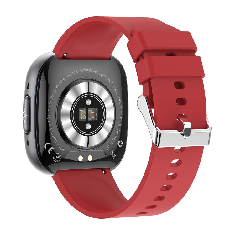 ET593 1.75 inch IPS Square Screen Smart Watch, ECG Electrocardiogram / Blood Sugar Monitoring(Red) - Smart Watches by PMC TechLife | Online Shopping South Africa | PMC TechLife | Buy Now Pay Later Mobicred