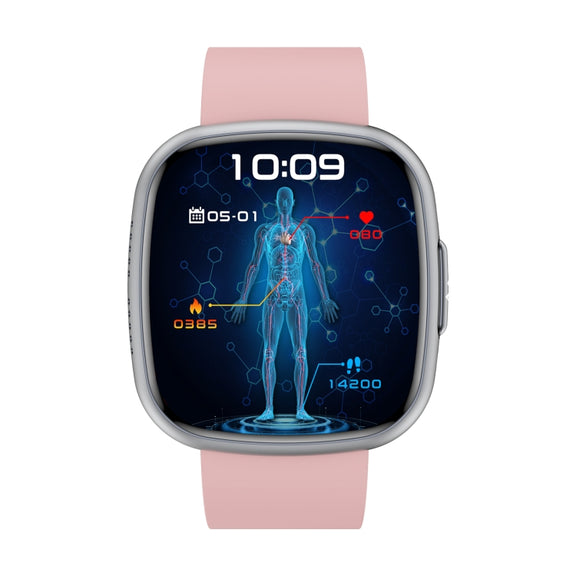 ET593 1.75 inch IPS Square Screen Smart Watch, ECG Electrocardiogram / Blood Sugar Monitoring(Pink)