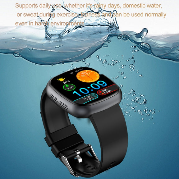 ET593 1.75 inch IPS Square Screen Smart Watch, ECG Electrocardiogram / Blood Sugar Monitoring(Black)