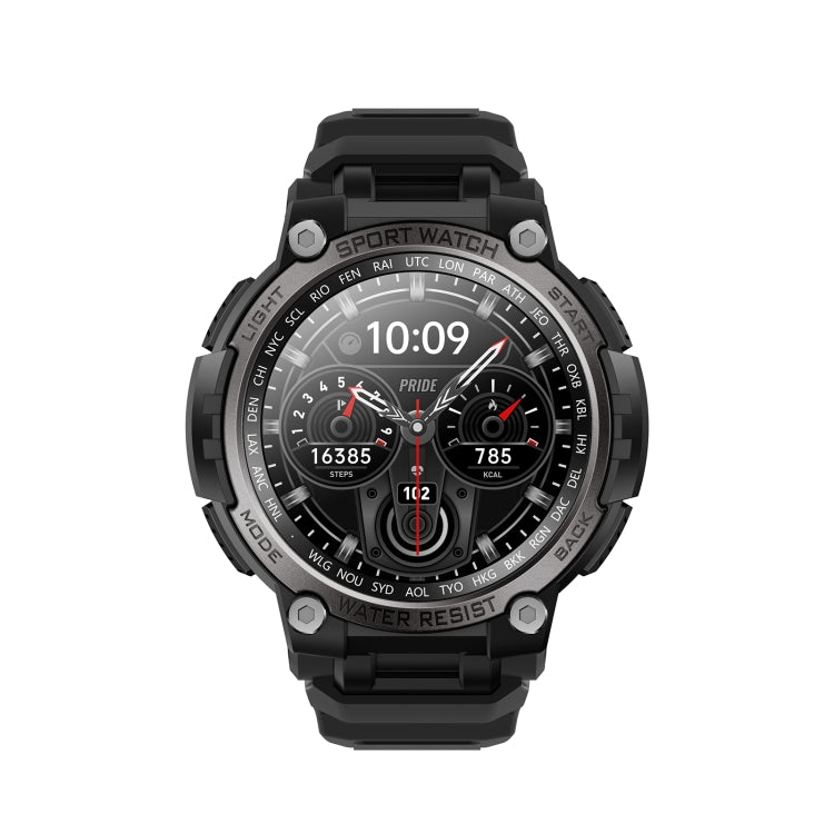 LC17 1.53 inch TFT Round Screen Sports Smart Watch, Heart Rate / Blood Oxygen / Blood Pressure(Black)