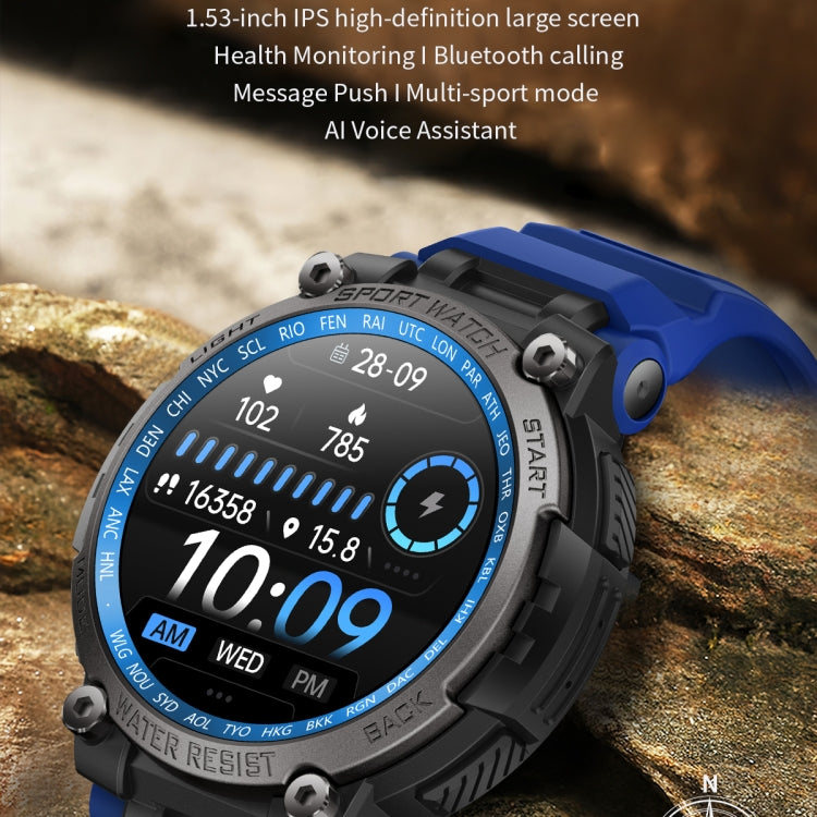 LC17 1.53 inch TFT Round Screen Sports Smart Watch, Heart Rate / Blood Oxygen / Blood Pressure(Black)