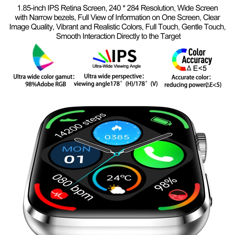 T92 1.81 inch IPS Square Screen Smart Watch, Heart Rate / Blood Oxygen / Blood Pressure(Blue)