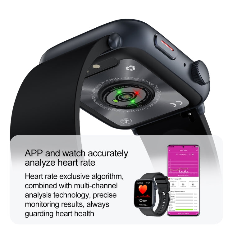 T92 1.81 inch IPS Square Screen Smart Watch, Heart Rate / Blood Oxygen / Blood Pressure(Pink)