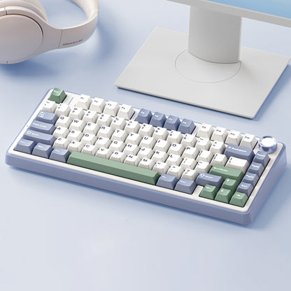 AULA F75 80 Keys Wired/2.4G/Bluetooth Three Model Customized RGB Mechanical Keyboard(Snow Spruce Green) - free shipping - PMC Jewellery - Order now!