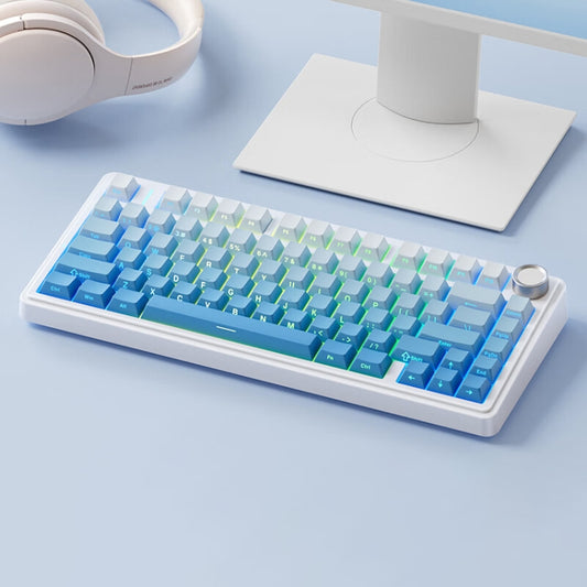 AULA F75 80 Keys Wired/2.4G/Bluetooth Three Model Customized RGB Mechanical Keyboard(Side Engraved Blue) - free shipping - PMC Jewellery - Order now!