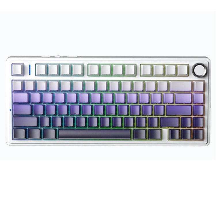 AULA F75 80 Keys Wired/2.4G/Bluetooth Three Model Customized RGB Mechanical Keyboard(Side Engraved Purple) - free shipping - PMC Jewellery - Order now!