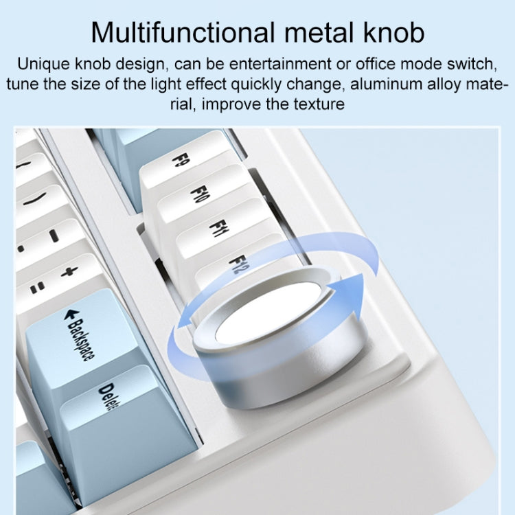 AULA F75 80 Keys Wired/2.4G/Bluetooth Three Model Customized RGB Mechanical Keyboard(Side Engraved Blue) - free shipping - PMC Jewellery - Order now!