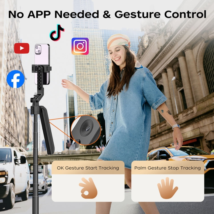 FUNSNAP A6 360 Degree Al Gimbal Selfie Stick Smart Face Tracking Integrated Tripod(Black) - Selfie Sticks by FUNSNAP | Online Shopping South Africa | PMC Jewellery | Buy Now Pay Later Mobicred