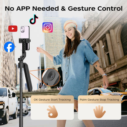 FUNSNAP A6 360 Degree Al Gimbal Selfie Stick Smart Face Tracking Integrated Tripod(Black) - Selfie Sticks by FUNSNAP | Online Shopping South Africa | PMC Jewellery | Buy Now Pay Later Mobicred