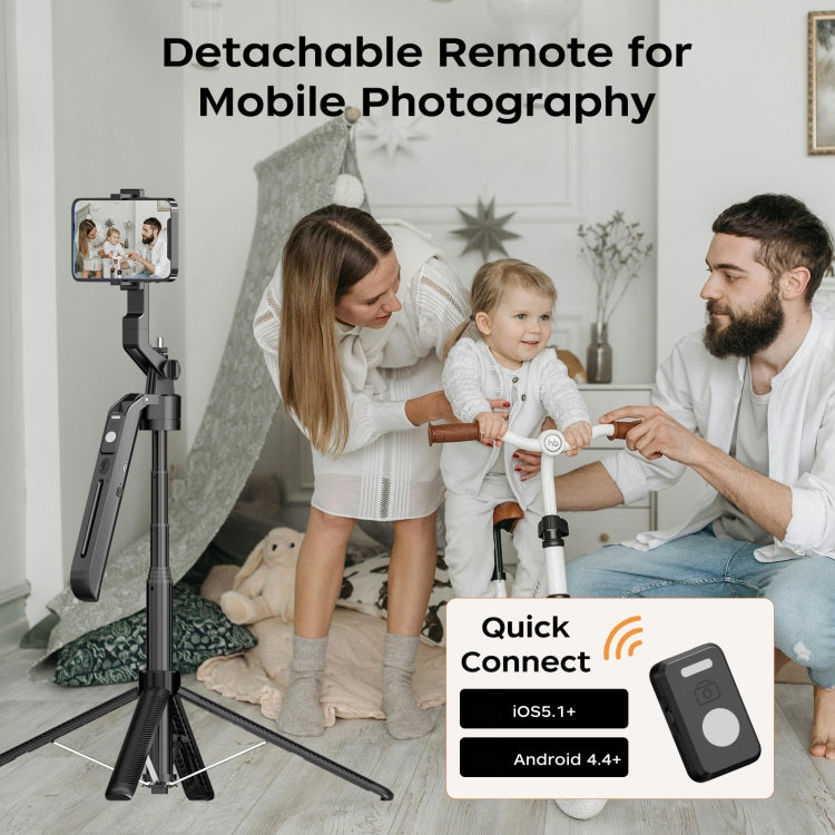 FUNSNAP A6 360 Degree Al Gimbal Selfie Stick Smart Face Tracking Integrated Tripod(Black) - Selfie Sticks by FUNSNAP | Online Shopping South Africa | PMC Jewellery | Buy Now Pay Later Mobicred