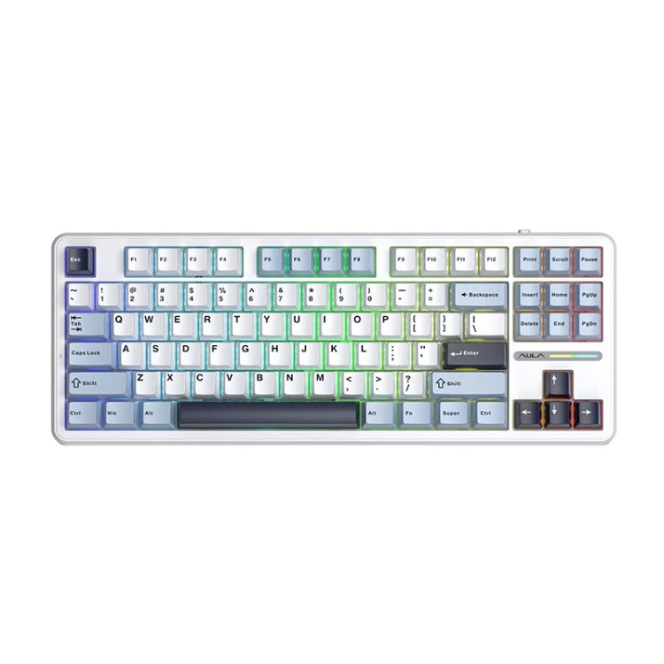 AULA F87 87 Keys Wired/2.4G/Bluetooth Three Model Customized RGB Mechanical Keyboard(Glacier Blue) - free shipping - PMC Jewellery - Order now!