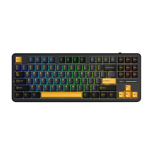 AULA F87 87 Keys Wired/2.4G/Bluetooth Three Model Customized RGB Mechanical Keyboard(Thunder Black) - free shipping - PMC Jewellery - Order now!