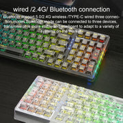 AULA F98 Pro 99 Keys Wired/2.4G/Bluetooth Three Model RGB Mechanical Keyboard, Shaft:Ice Crystal Shaft(Transparent White)