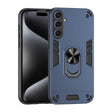 For Samsung Galaxy S25+ 5G Shockproof Metal Ring Holder Phone Case(Blue) - Galaxy S25+ 5G Cases by PMC Jewellery | Online Shopping South Africa | PMC Jewellery | Buy Now Pay Later Mobicred